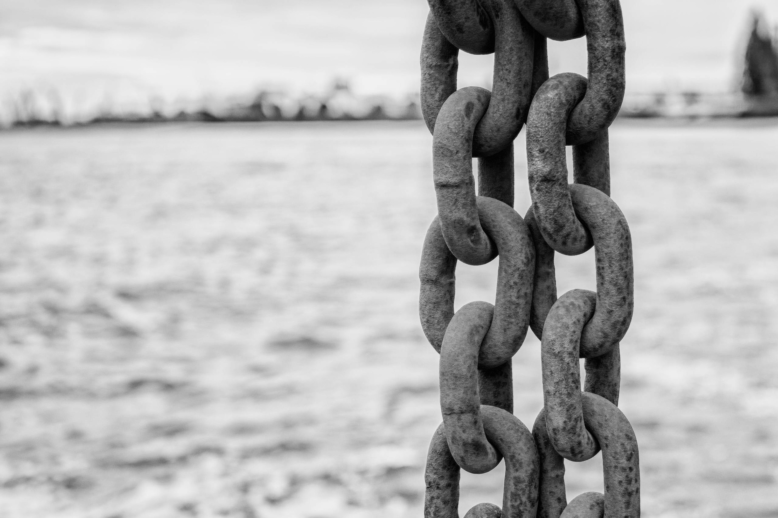 Harbour Chains Against the Blurred Water