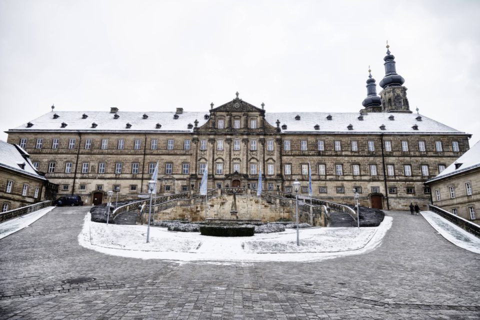 Monastery Courtyard Beneath a Silent Winter Sky